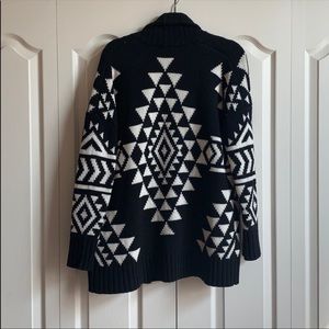 Express Wool blend Aztec Jacquard Sweater Coat